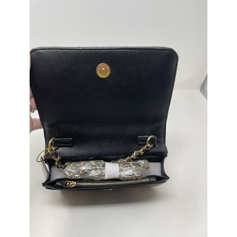 Bebe Sophia Shoulder Crossbody Bag Black Small Purse w/Gold Chain New #2 - Picture 6 of 11